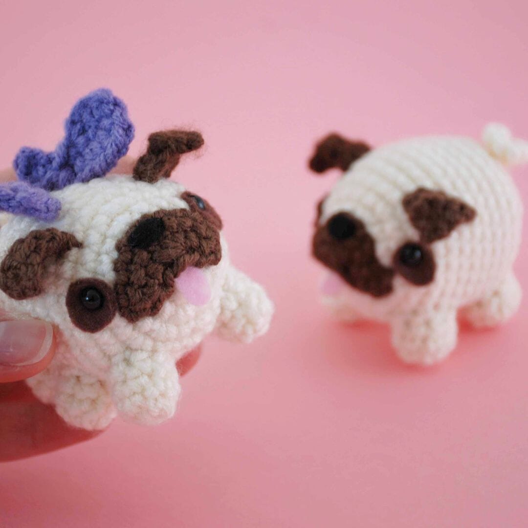 Free Crochet Pattern: Amigurumi Pug by Little Raven Fiber Arts