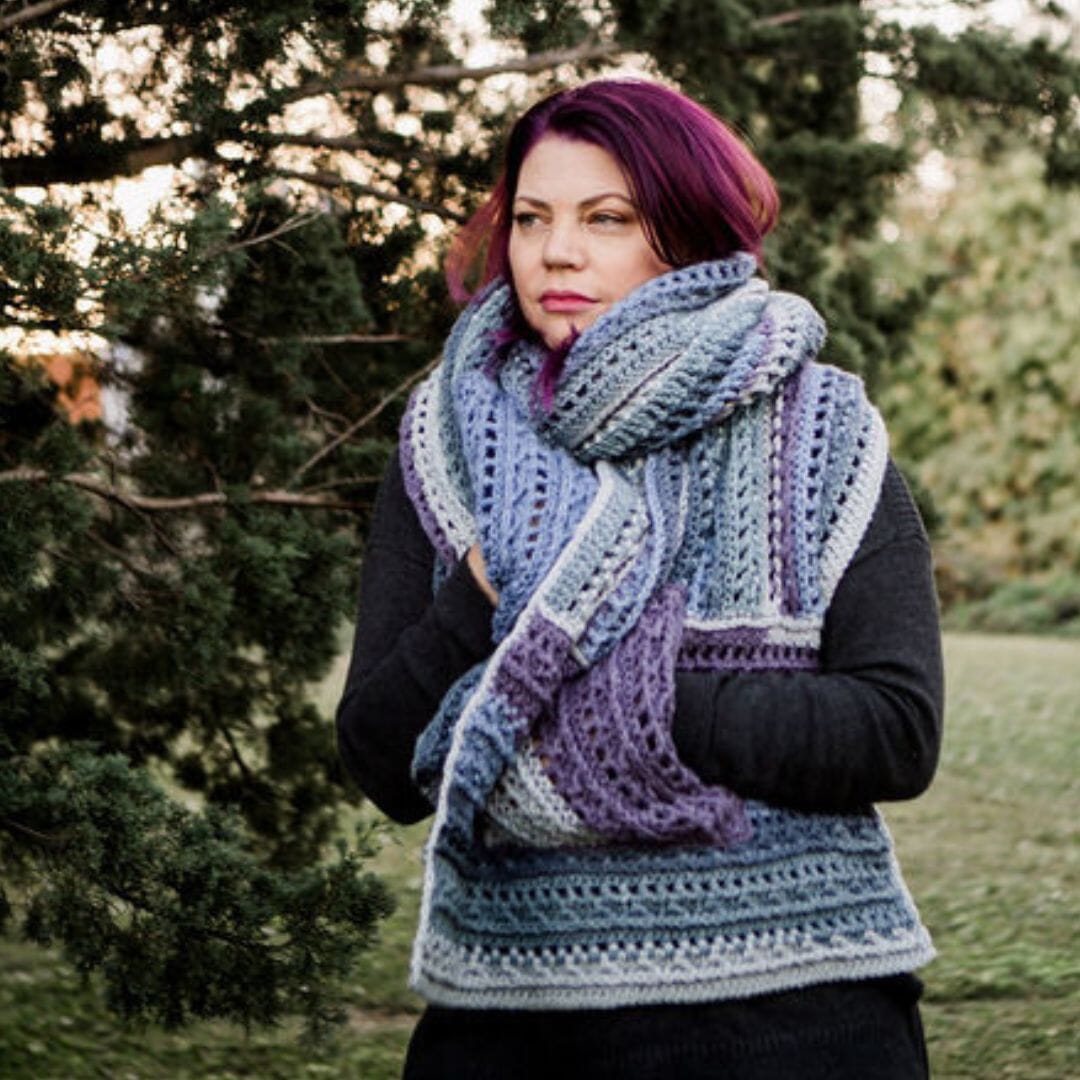 Free Crochet Pattern: Sugar Plum Pocket Wrap by Tamara Kelly of Moogly