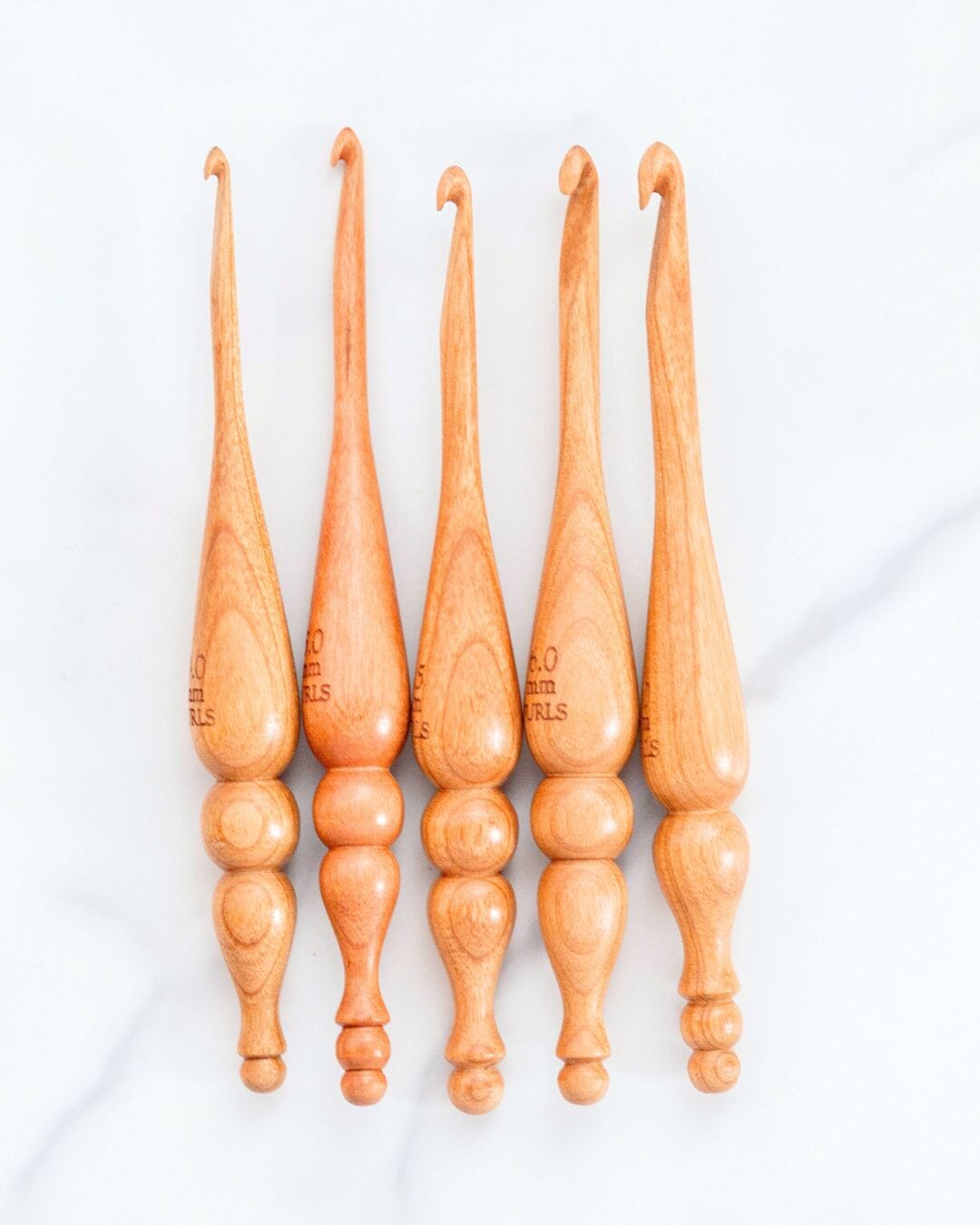 Alpha Series Cherry Handmade Wood Crochet Hook FurlsCrochet