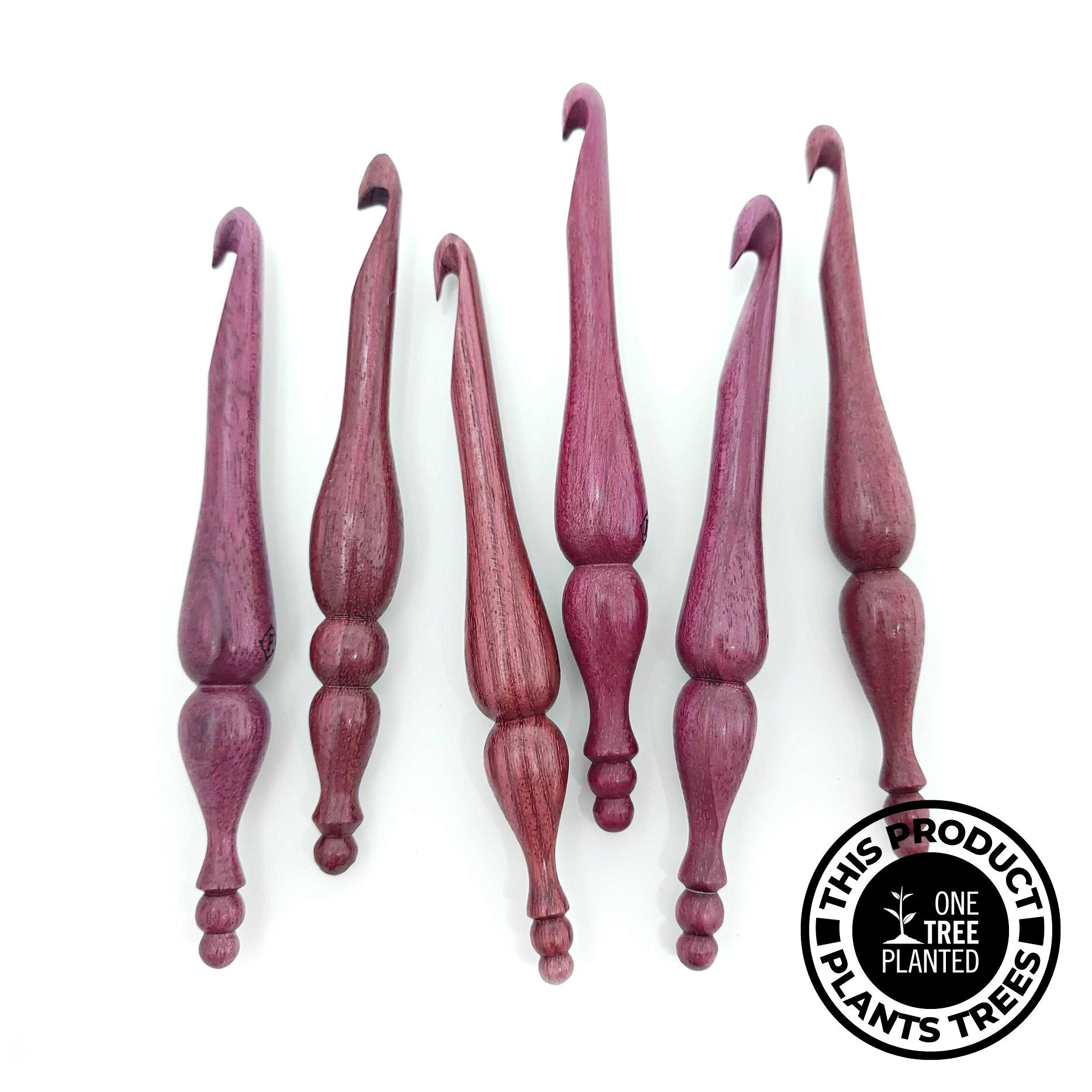 Alpha Series Purpleheart Handmade Wood Crochet Hook Alpha Hook FurlsCrochet