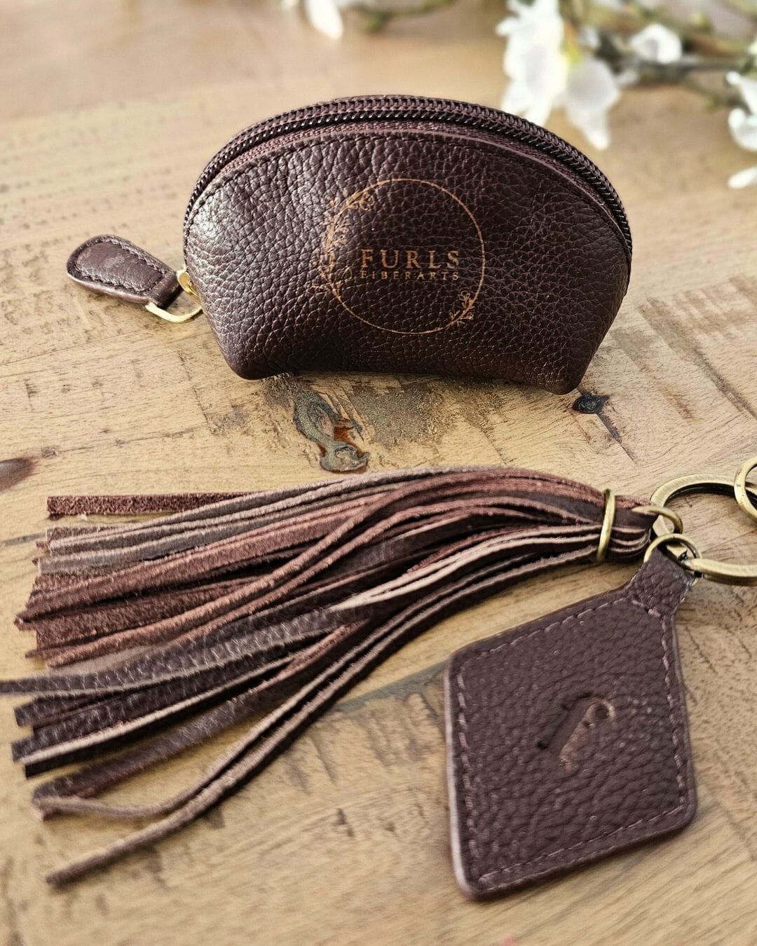 Clara Notions Pouch and Darcy Keychain Set Leather Accessories FurlsCrochet