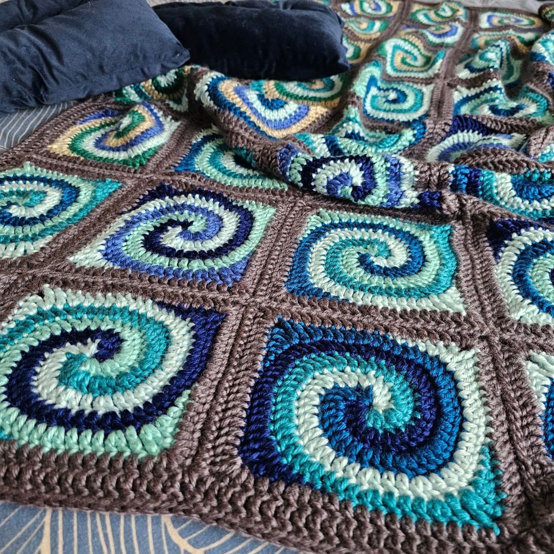 Spiraling Blocks Blanket Wander Kit Wander Pattern Kit FurlsCrochet 